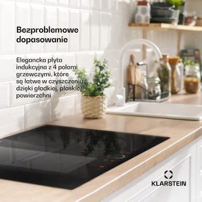 Klarstein Delicatessa 70cm Płyta Indukcyjna 4 Strefy Gotowania Czarny