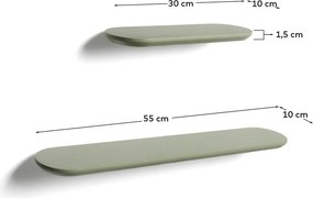 Zielone półki zestaw 2 szt. 55 cm Arely – Kave Home