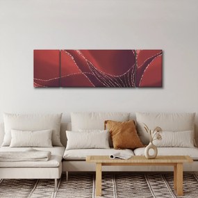 Obraz - Czerwony abstrakcyjny kwiat N⁰2 (170x50 cm)