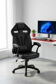 Fotel Czarny Nowoczesny Gamingowy R7-B17