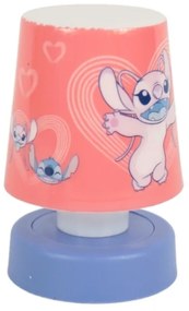 Dziecięca lampka nocna LED LILO & STITCH 11 cm różowa