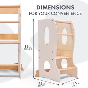 Podest kuchenny Montessori: niezbędna pomoc w kuchni. Kolor: kość słoniowa