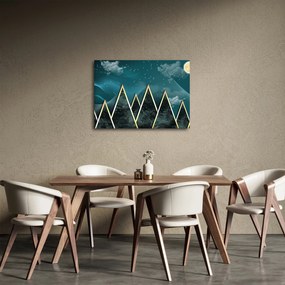 Obraz - Księżyc w pełni nad złotymi górami (70x50 cm)