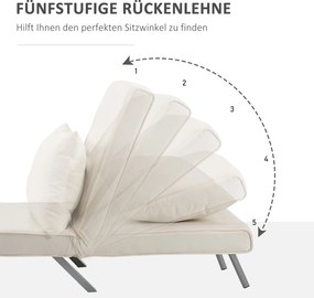 HOMCOM Fotel relaksacyjny z funkcją leżanki i łóżka gościnnego kremowy 65x69x80 cm | Aosom PL