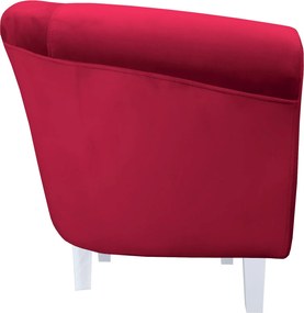 Fotel Milo tkanina Welur wygodny fotel tapicerowany do salonu i sypialni : Kolor nogi - Biała, Kolor tkaniny - VELVET - MG31, Wysokość nogi - 15 cm