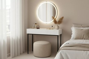 Toaletka Nicole 100 cm z szufladami - biały mat / czarne nóżki