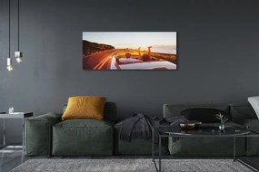 Obraz drukowany na płótnie Droga, Auto i Ludzie