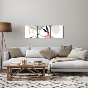 Obraz - Kwiaty w wazonie N⁰3 (z zegarem) (90x30 cm)