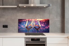 Panel nad Blat Kuchenny Kieliszki Szampana na Kolorowym Tle