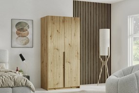 Szafa AMARA - Dąb artisan / Uchwyty grafit / Wysokość 204 cm / 100 cm