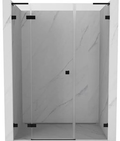 Mexen Lunar L drzwi prysznicowe uchylne lewe 155 cm, transparent, czarne - 834SL-155-050-70-00-L