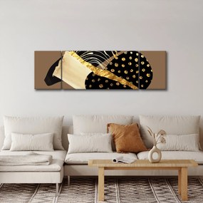 Obraz - Abstrakcja złotobrązowa N⁰1 (170x50 cm)