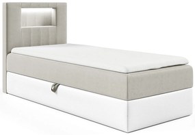 Jasnoszare łóżko z oświetleniem LED 3 rozmiary N0-M41