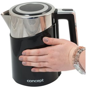 Concept RK3171 czajnik bezprzewodowy z regulacją temperatury Cool Touch 1,7 l, czarny