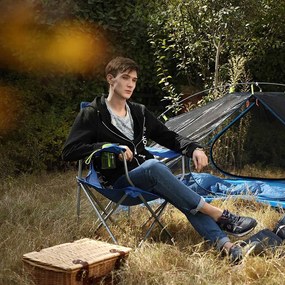 Krzesła kempingowe NOMAD, zestaw 2 szt., niebieskie SongmicsHome