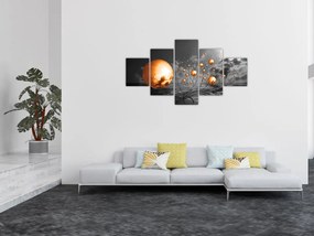 Obraz pomarańczowych abstrakcyjnych kul (125x70 cm)