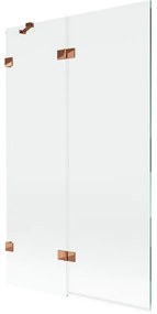 Mexen Lunar parawan nawannowy 2-skrzydłowy lewy 110 x 150 cm, transparent, różowe złoto - 897-110-100-60-00-L