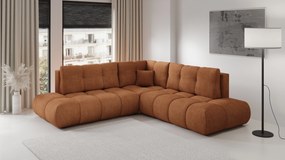 Masseno Narożnik DUCA z funkcją spania i pojemnikiem na pościel Narozniki L, Rozkładana sofa - Ceglasty, FLOW 09