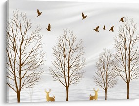 Obraz - Jeleń przed rzeką (70x50 cm)