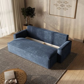 Masseno Sofa MENI z funkcją spania i pojemnikiem na pościel, Rozkładana sofa - Niebieski, LUMO 05