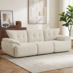 HOMCOM Sofa 3-osobowa, 260 cm, Chenille, bezramowa sofa modułowa z wyjątkowo szerokim, głębokim siedziskiem, szerokie podłokietniki | Aosom PL