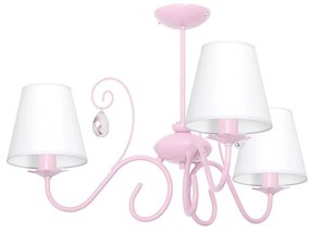 Dziecięca lampa wisząca LAURA 3xE14/60W/230V jasnoróżowa