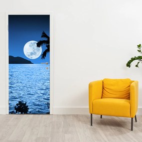 Fototapeta na drzwi - Księżyc nad poziomem morza (95x205cm)