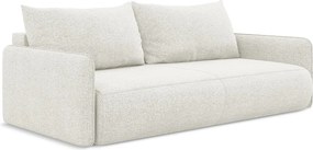 Kanapa 3-osobowa z funkcją spania - z tkaniny szenilowej - biały - NANEA