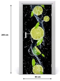 Naklejka na drzwi do domu samoprzylepna Limonki