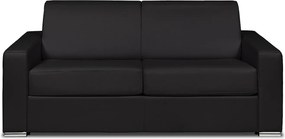 Kanapa 3-osobowa rozkładana typu express z czarnej skóry bawolej - Miejsce do spania 140 cm - Materac 22 cm - CALITO