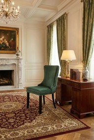 Zielone stylowe krzesło drewniane w stylu glamour K1-K46