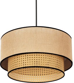 Żyrandol w stylu eko z podwójnym abażurem BOHO