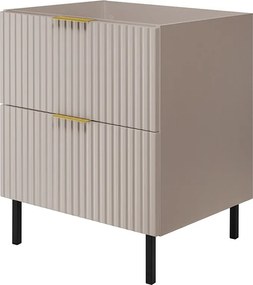 Szafka pod umywalkę, Kaszmir, 60 x 77 x 46 cm, uchwyt złoty, nogi czarne, bez blatu