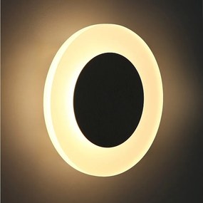 NETTLIFE Kinkiet wewnętrzny LED nowoczesny kinkiet 3000K ciepła biel żelaza i akrylu Ø16cm 7W lampa do przedpokoju