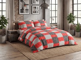 PrzytulneMieszkanie.pl PrzytulneMieszkanie.pl Bawełniana pościel SQUARES BLEND czerwona Rozmiar pościeli: 70 x 90 cm | 140 x 200 cm