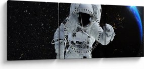 Obraz - Astronauta w kosmosie (z zegarem) (90x30 cm)