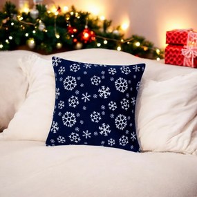 Domarex Poszewka dekoracyjna Snowflakes navy, 40 x40 cm