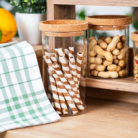 4Home Szklany pojemnik do żywności z pokrywką Cork, 1000 ml, 1000 ml