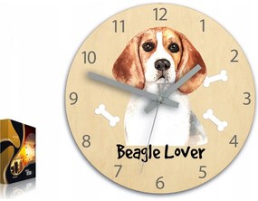 Zegar na ścianę cichy do pokoju dziecięcego drewniany nowoczesny piesek