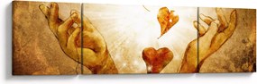 Obraz - Malowanie rąk pełnych miłości (170x50 cm)