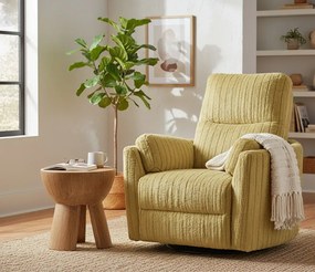Musztardowy rozkładany fotel wypoczynkowy R5-D09