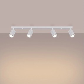 Lampa sufitowa minimalistyczny Gloow, aluminium - 4 źródło światła 3000K - L.81 x H.16.5 cm - biały