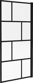 Parawan nawannowy uchylny w stylu industrialnym - 90 x 140 cm - Czarny mat - Szkło - RIVANON