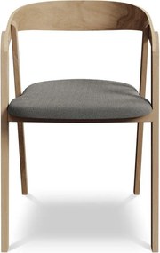 Szary fotel jadalniany z litego drewna Erika – Makamii