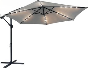 Avenberg Duży parasol z regulacją nachylenia Sunny LED 300, szary