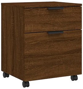 Kontenerek biurowy z szufladą brązowy dąb F0-A93