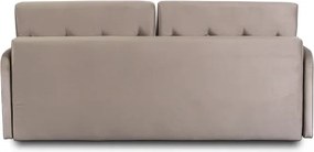 Sofa Rozkładana z Funkcją Spania VIVO Dwuosobowa Beżowa Glamour do Salonu