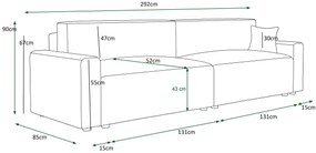 Ciemnozielona sofa z funkcją spania N5-A59