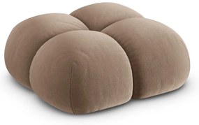 Brązowy aksamitny podnóżek Loretto – Cosmopolitan Design