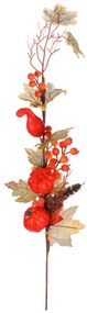 Jesienna sztuczna gałąź - czerwone dynie i jagody,73 cm